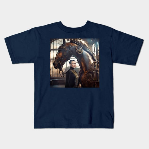 Sinead O'Connor Troy Steampunk Kids T-Shirt by IconsPopArt